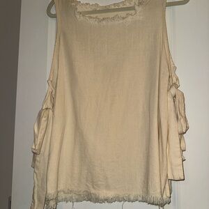 Women's Cream Sleeveless Top